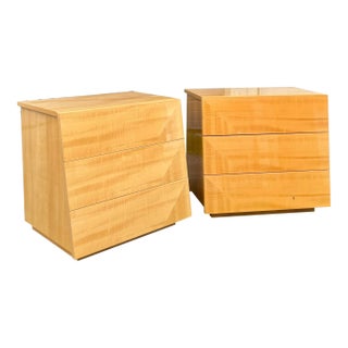 Pair of Italian Modern Nightstands With Oblique Tapered Façade | by Giorgio Collection For Sale