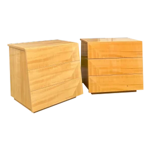 Pair of Italian Modern Nightstands With Oblique Tapered Façade | by Giorgio Collection