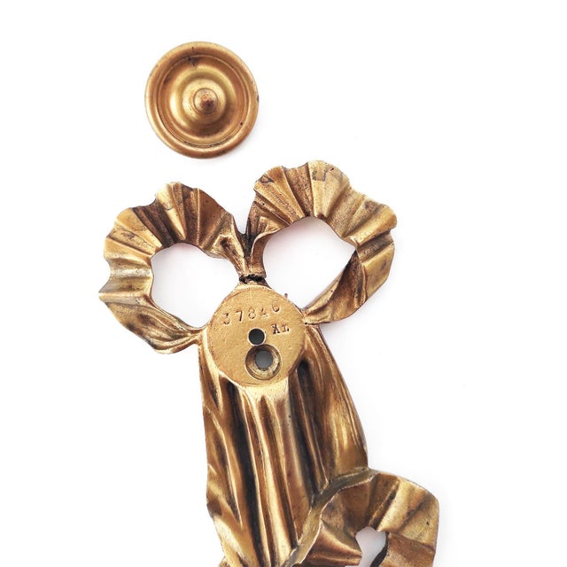 Large French Louis XVI Style Gilt Bronze Wall Sconces, 1890s, Set of 2 For Sale - Image 9 of 11