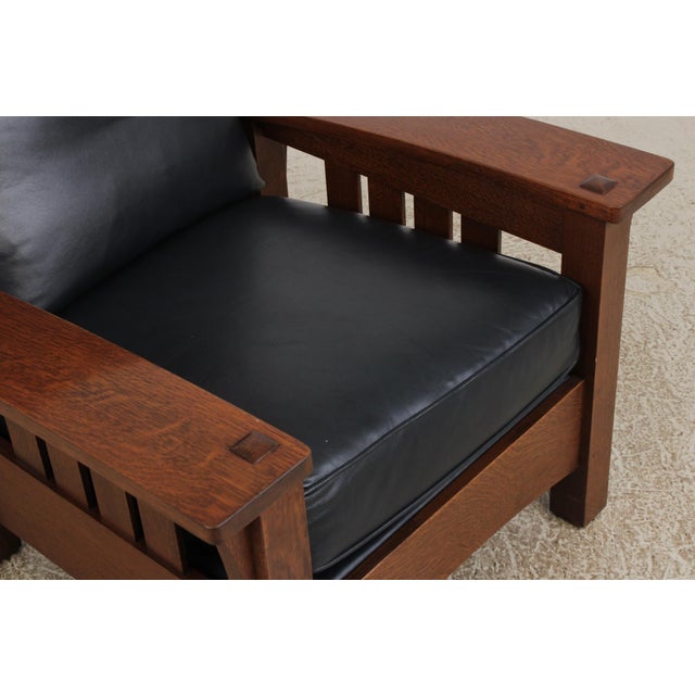 Stickley Mission Oak Morris Chair & Matching Ottoman For Sale - Image 9 of 18