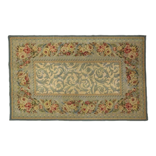 Vintage Hand Made Wool Needlepoint For Sale