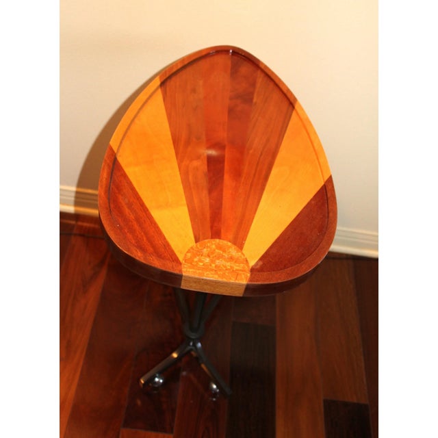 Mid-Century Modern 1990s Mid Century Modern Side Table Custom Wood Top For Sale - Image 3 of 10