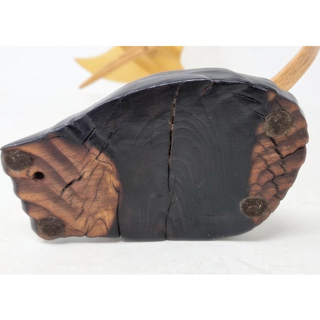 Vintage 1990s Hand Carved Wood Hummingbird Sculpture - l.s. "Mac" McLaughlin For Sale - Image 16 of 16