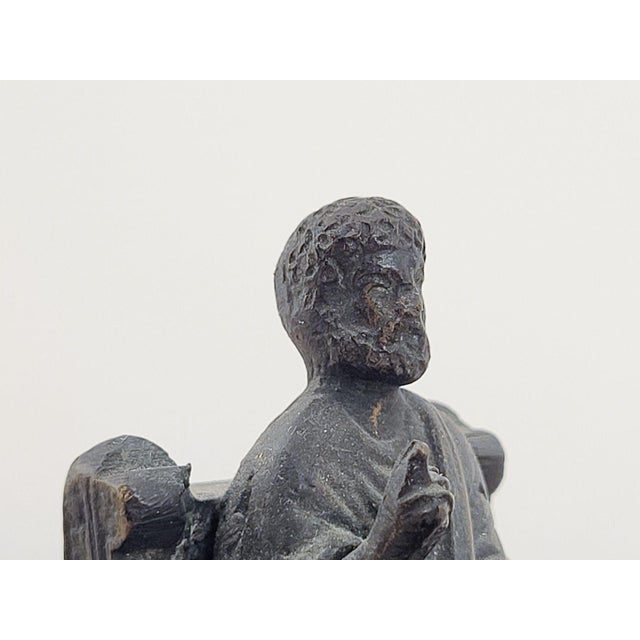 Metal Grand Tour Bronze Copy of a Well-Known Statue of St. Peter, Italy Circa 1910 For Sale - Image 7 of 8