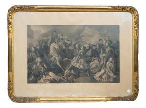 Unknown, Napoleon III Battle Scene, 19th Century, Print, Framed