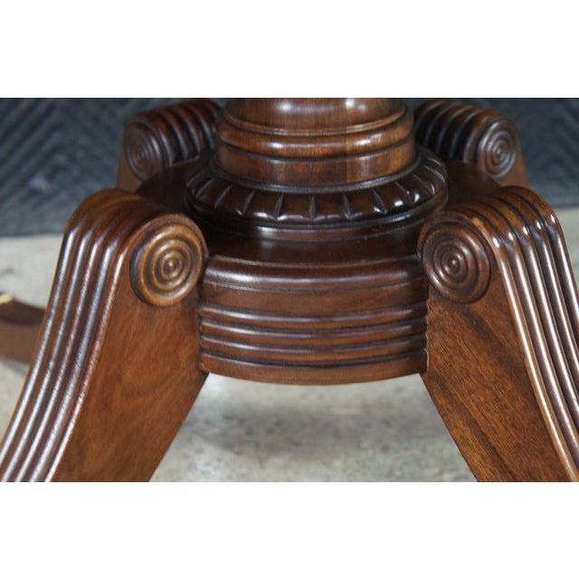 Late 20th Century Baker Historic Charleston Regency Style Mahogany Round Dining Center Table 48" For Sale - Image 12 of 13