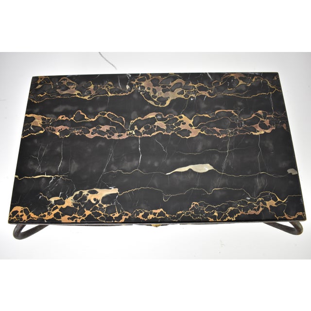 French Brass & Marble Coffee Table Attributed to René Drouet, Circa 1945 For Sale - Image 9 of 13