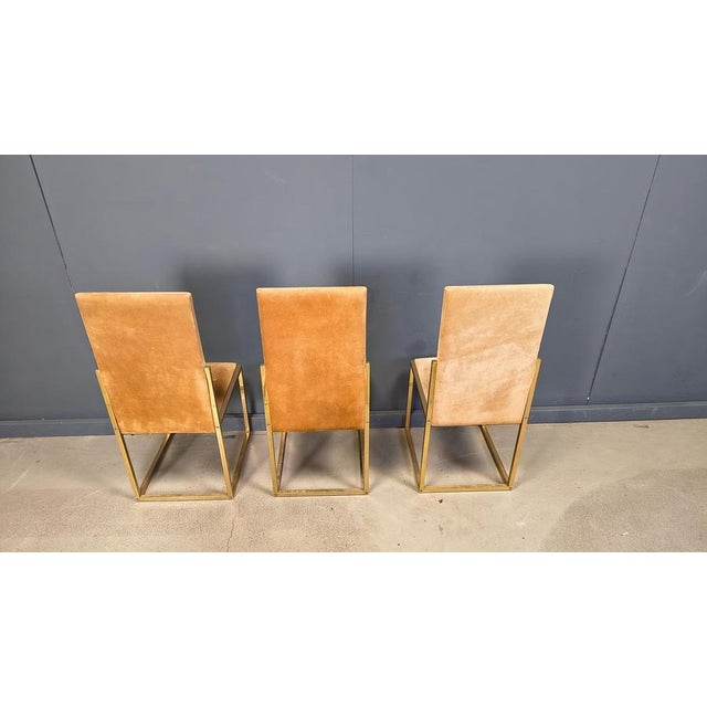 Brown Brass Dining Chairs by Belgochrom, 1970s, Set of 6 For Sale - Image 8 of 17