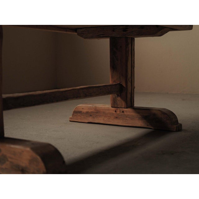French Artisanal Pine Dining Table, 1970 For Sale - Image 13 of 18