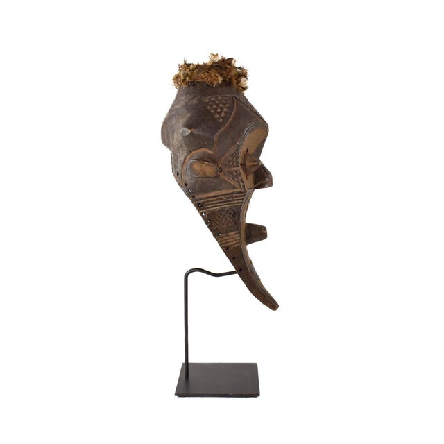 Brown Early 20th Century Kuba Pwoo Itok Mask on Custom Stand For Sale - Image 8 of 9