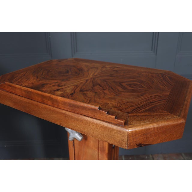 Brown Art Deco Adjustable Music Stand with Sliding Top, 1925 For Sale - Image 8 of 14