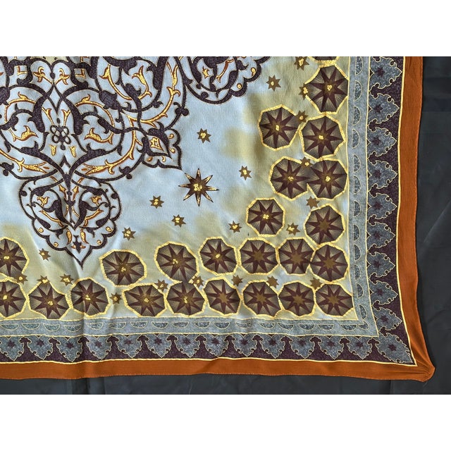 Boho Chic Vintage Silk Scarf Designer Textile For Sale - Image 3 of 12