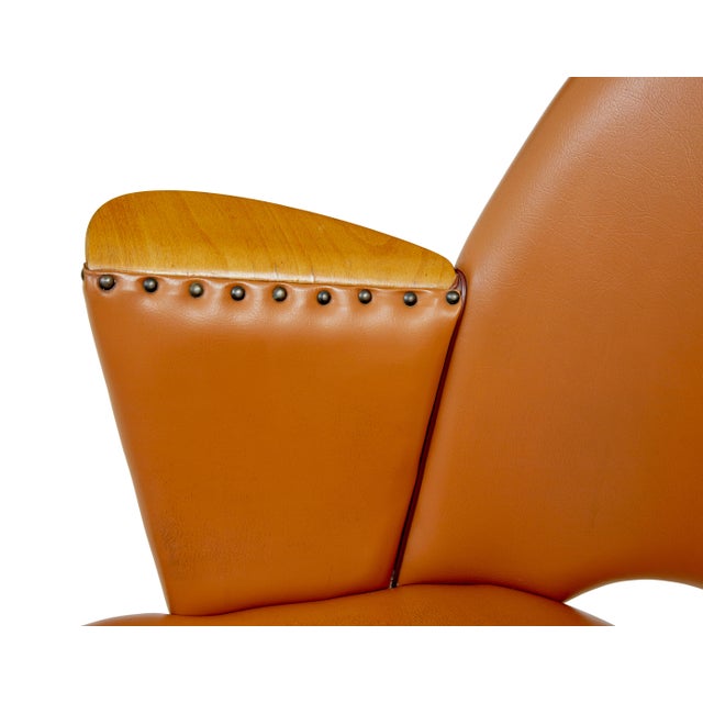 Animal Skin Mid-Century Modern Swedish Leather Desk Chair, 1950 For Sale - Image 7 of 8