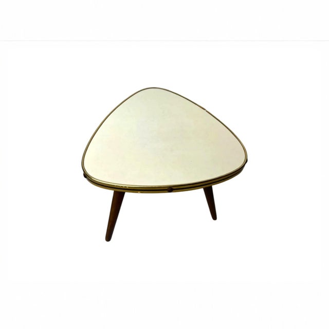 Vintage Side Table with Rounded Triangular Top, 1950s For Sale - Image 4 of 6