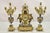 Vintage French Louis XV Style Brevettato Italy Brass & Marble Figural Clock Set For Sale - Image 16 of 16