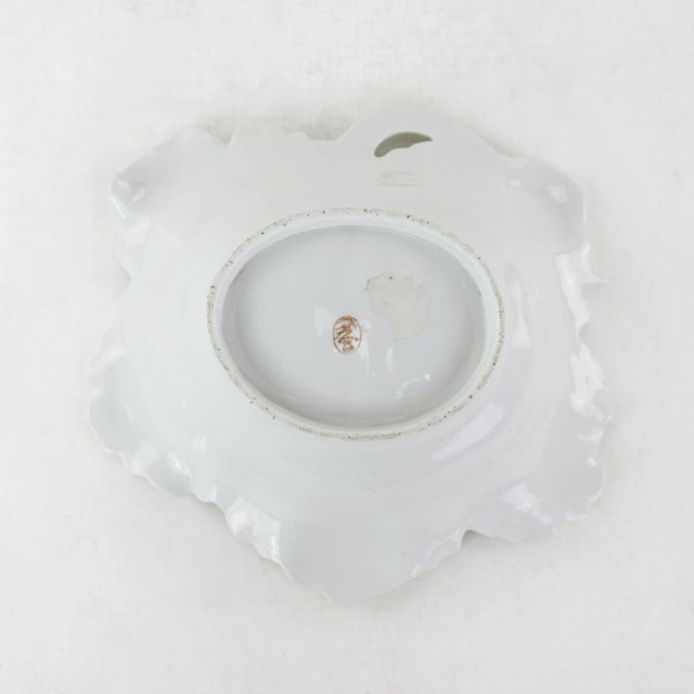 Victorian Hand-Painted Porcelain Dish With Orchid Floral Design For Sale - Image 4 of 10