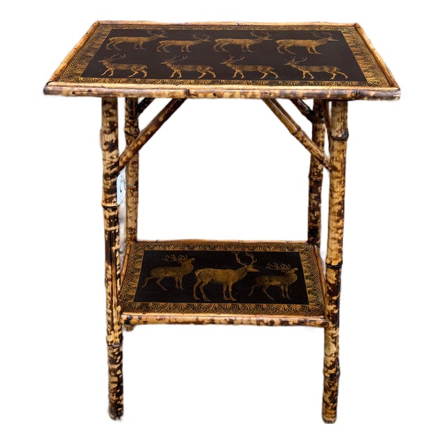 19th Century English Bamboo Side Table For Sale