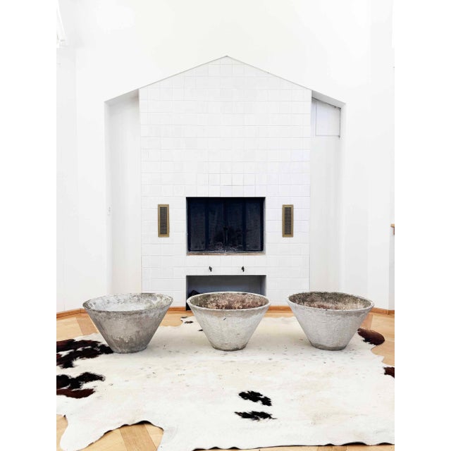1970s Tapered Concrete W. Guhl Eternit Planter A+ Patina, 3 Pieces, Attributed For Sale - Image 13 of 17