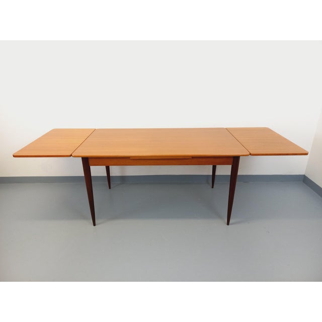Vintage Dining Table in Teak with Extensions, 1960s For Sale - Image 9 of 11