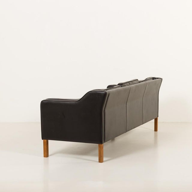 Black Leather 3-Seater Sofa from Mogens Hansen, 1970s For Sale - Image 6 of 16