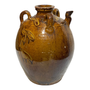 Old Asian Earthenware Pottery Storage Jar 15" H