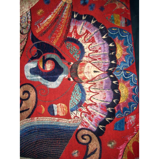 Chinese Large Silk Embroidered Opera Curtain Tapestry 19 Century For Sale - Image 17 of 18