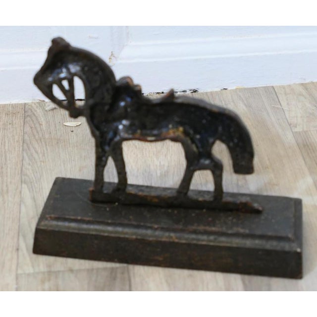 Cast Iron Saddled Horse Door Stop For Sale - Image 6 of 7