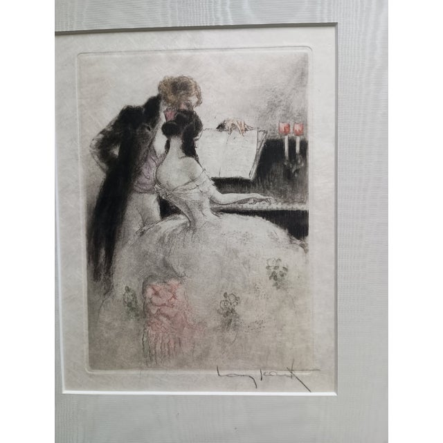 An exquisite original copperplate etching by Louis Icart (French, 1888–1950) titled Sad Departure, from La Dame aux...