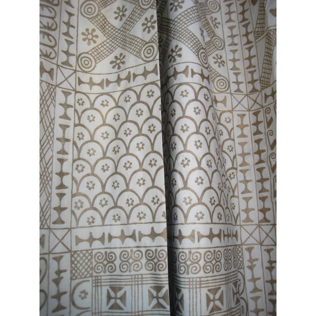 Fortuny Ashanti Gold and Ivory Vintage Curtain - Drapes a Pair For Sale - Image 6 of 12