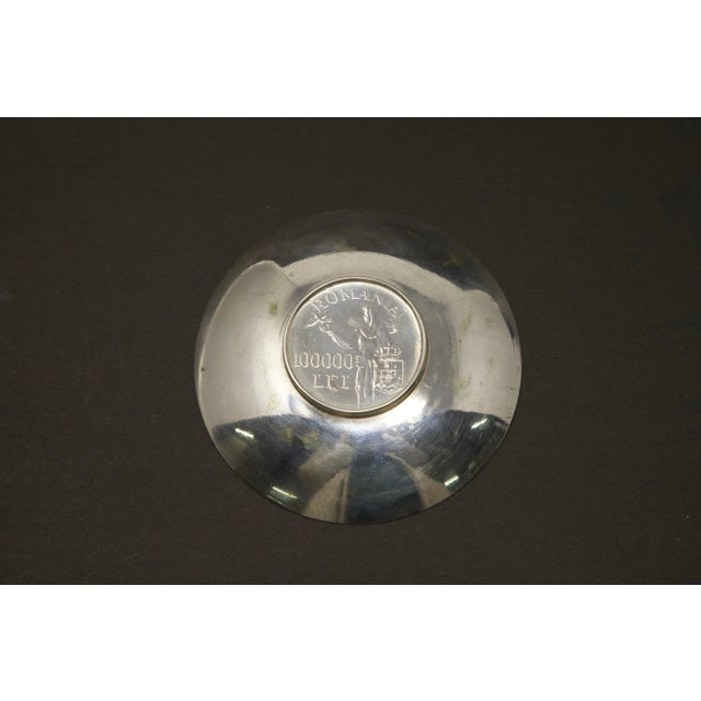 Silver Mid 20th Century Sterling Silver Romania Coin Dish For Sale - Image 8 of 12