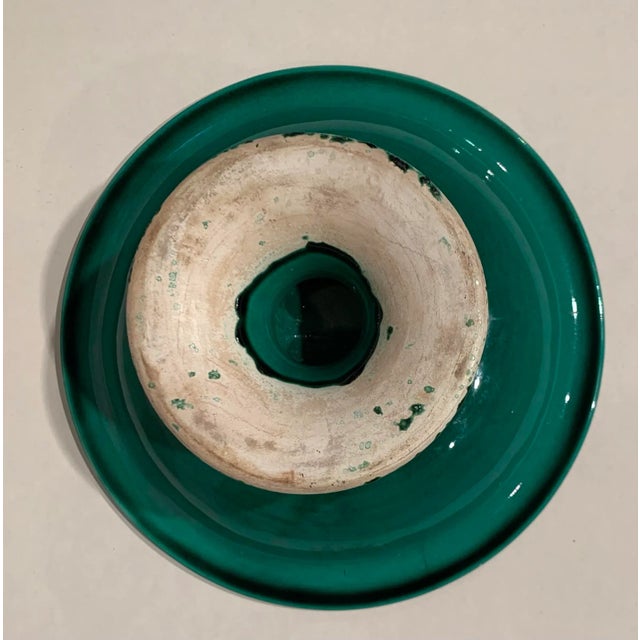 Vintage 1970s Majolica Serving Dish on Pedestal For Sale - Image 4 of 10