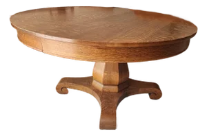 Round Tiger Oak Table