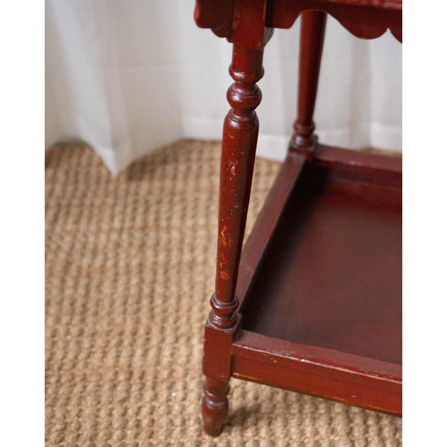 Wood Antique Painted Oak Side Table For Sale - Image 7 of 15
