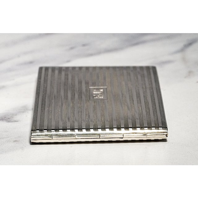 Vintage Napier Sterling Silver Cigarette Case Engine Turned Art Deco Provenance Presentation Card Case Tobacciana For Sale - Image 11 of 13