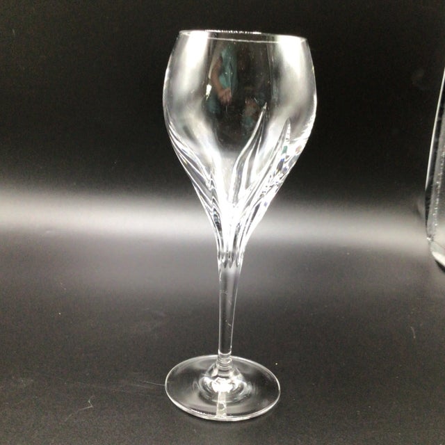 1990s Gorham Trinity Cut Crystal Tulip Bowl Water Goblet-Set of 2 (Look at Photos for Better Appeal) For Sale - Image 5 of 12