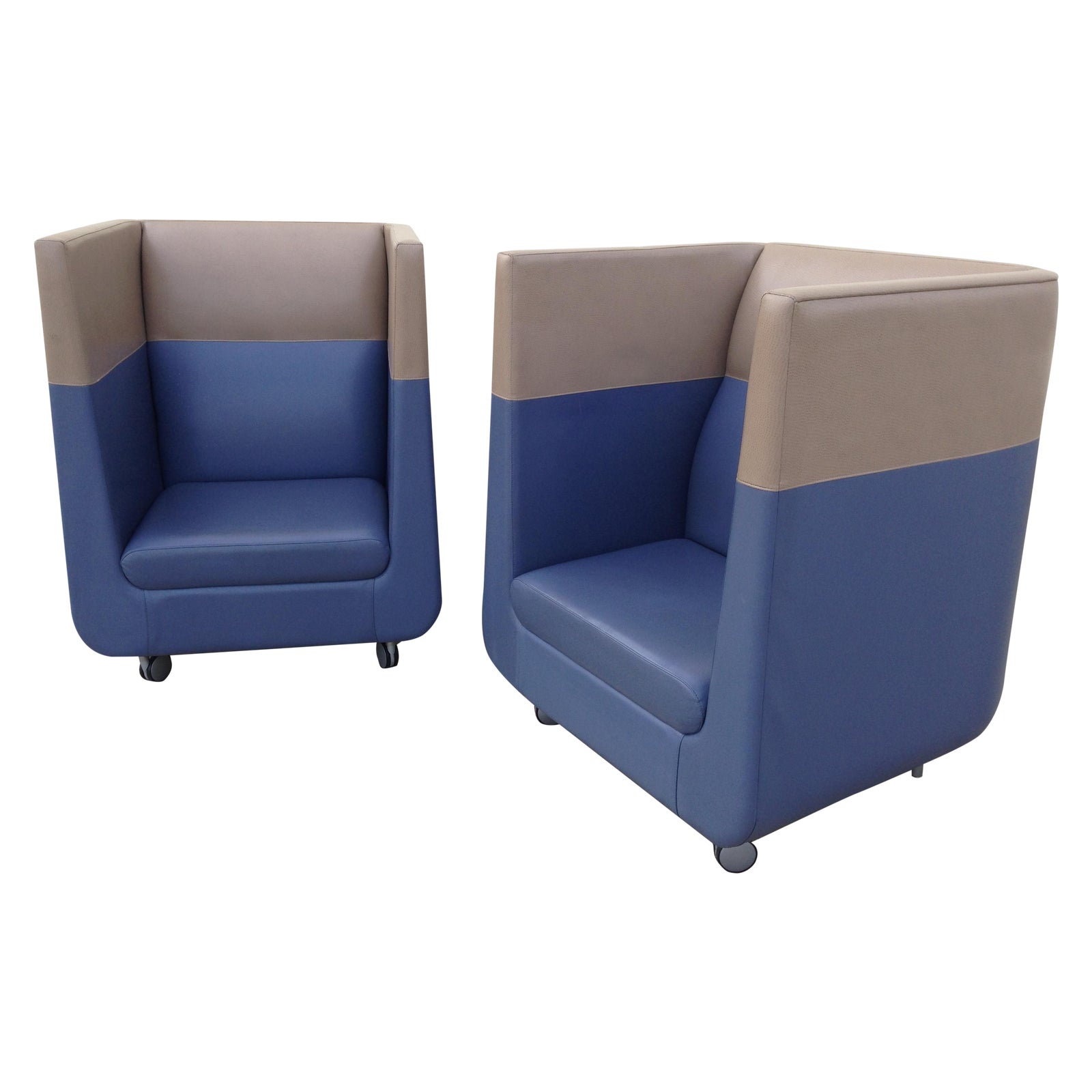 Upholstered Cube Chairs A Pair Chairish