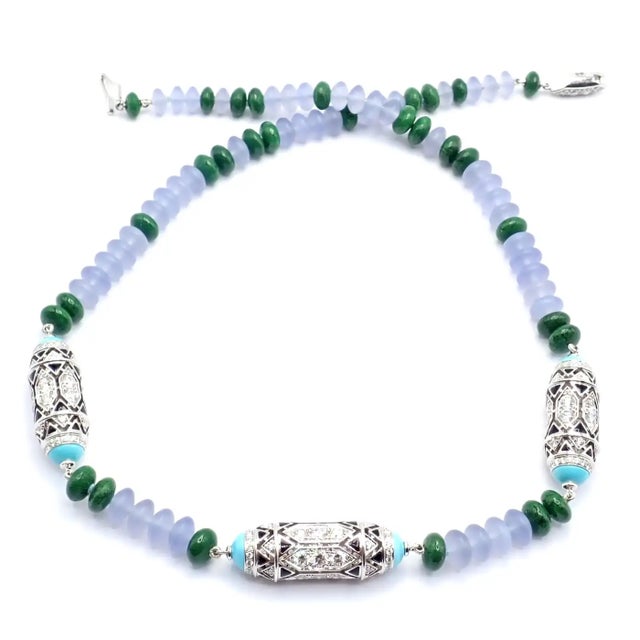 Cartier High Jewelry Géometrie & Contrastes Emerald Turquoise White Gold Necklace For Sale - Image 17 of 17