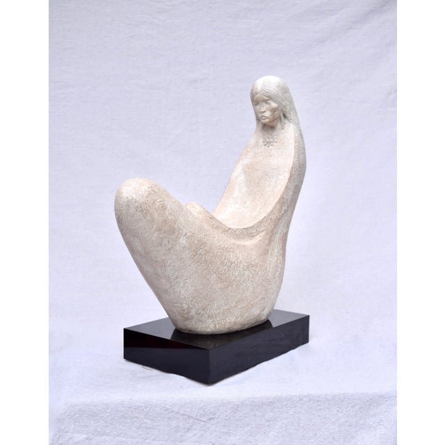 Rustic 1980s Austin Productions Native American Woman & Child For Sale - Image 3 of 12