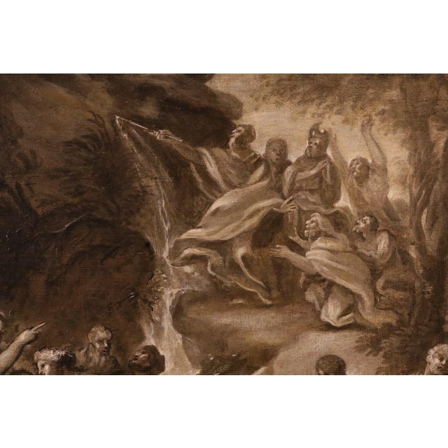Roman School Artist, Moses Makes Water Flow from the Rocks, 1600s, Oil on Canvas For Sale - Image 10 of 16