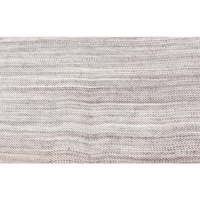 Soft Mist Flatweave Modern Runner In Light Gray "Haze" by Doris Leslie Blau For Sale - Image 4 of 8