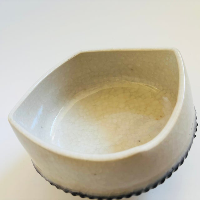 Ceramic Vintage Ikebana Pottery Pedestal Bowl For Sale - Image 7 of 12