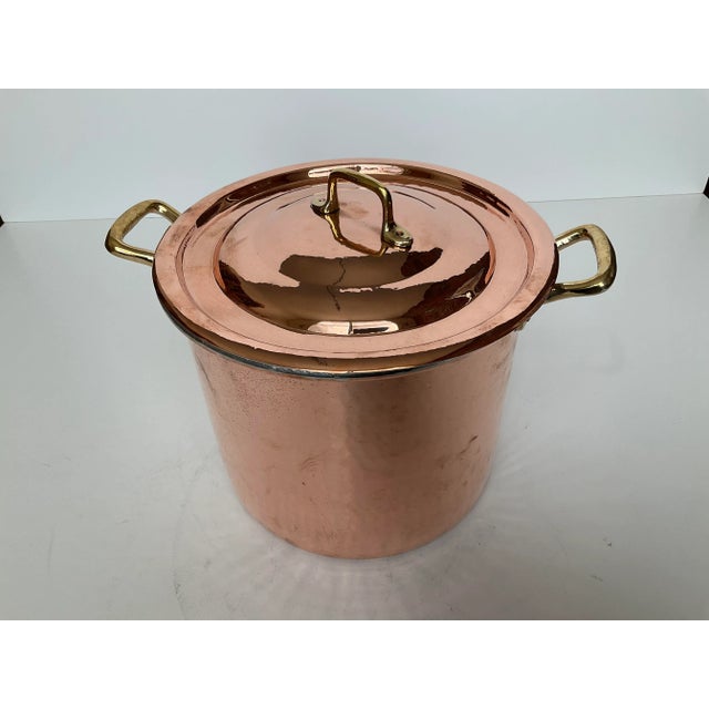 1970s Ruffoni 8 1/2 Quart Hammered Copper Stockpot For Sale In San Francisco - Image 6 of 6
