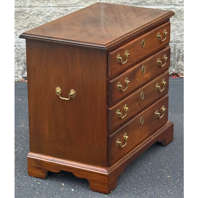 Traditional Late 20th Century Georgian Solid Cherry Chair Side Chest For Sale - Image 3 of 8