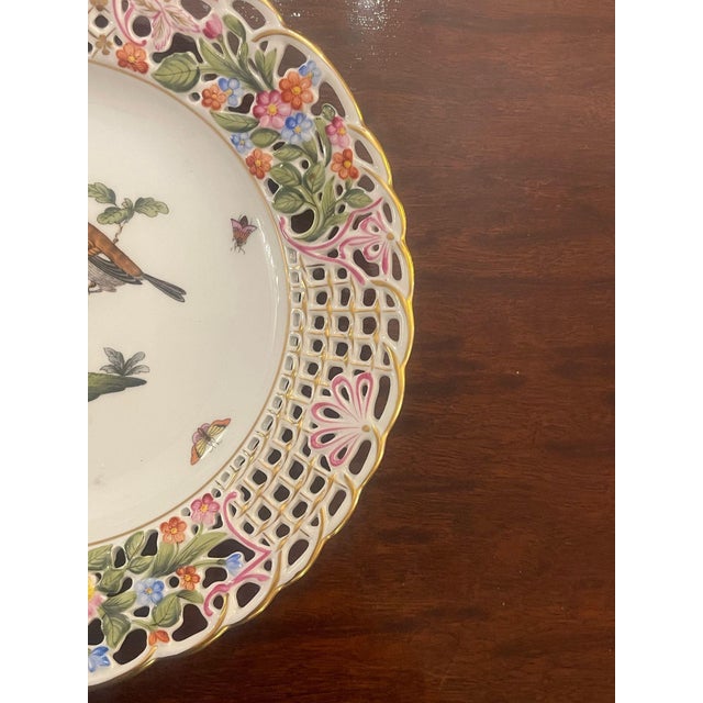 Four Herend Porcelain Reticulated Dessert Plates. Hungary, Mid-20th Century. For Sale - Image 13 of 13