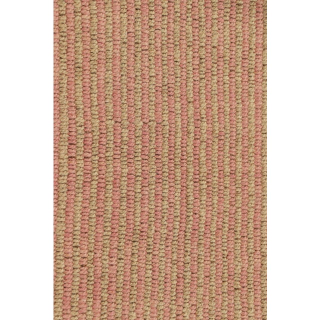 Contemporary Rug & Kilim’s Contemporary Kilim in Pink and Beige Textural Stripes For Sale - Image 3 of 7