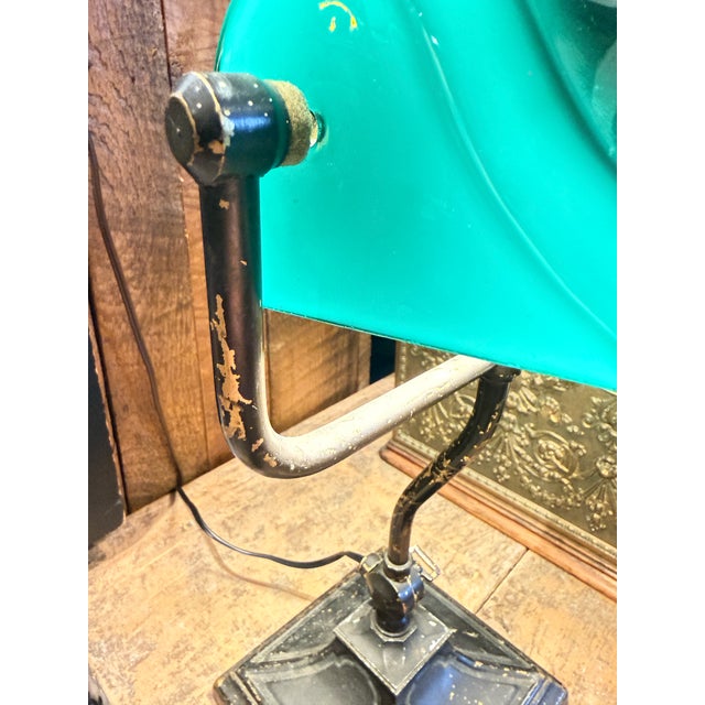 Early 1900’s Art Deco Emeralite Bankers Desk Lamp – Rewired For Sale - Image 10 of 13