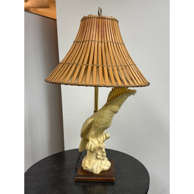 Vintage Ceramic Cockatoo Table Lamp For Sale - Image 4 of 12