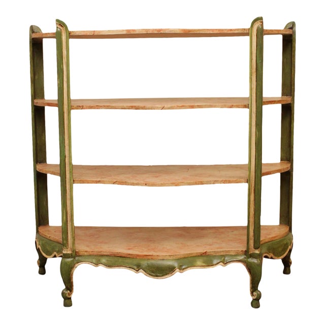Vintage Italian Painted Demilune Console Etagere, Bookcase Chairish