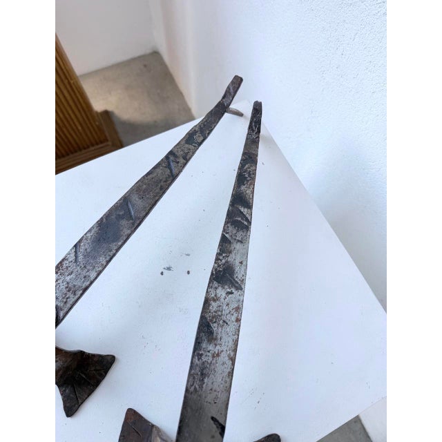 Zoomorphic Metal Dog Andirons, 1950s, Set of 2 For Sale - Image 9 of 18