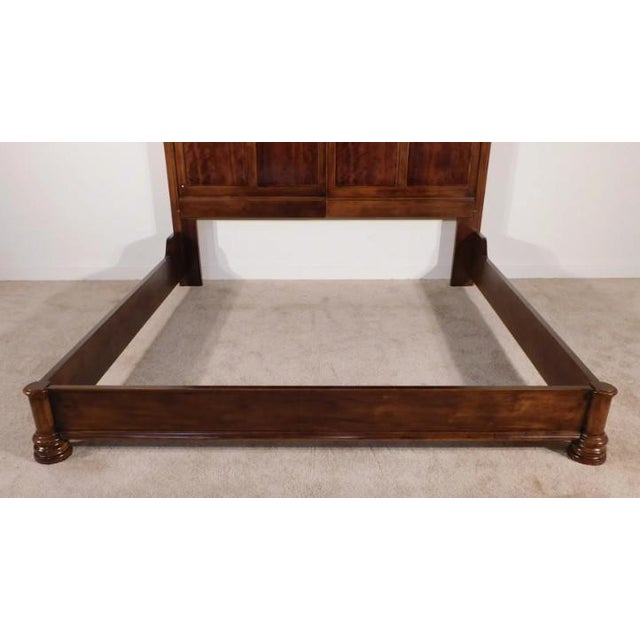 1980s Henredon Standard King-Size Villandry French Half-Tester Flame Walnut Bedframe For Sale - Image 6 of 9
